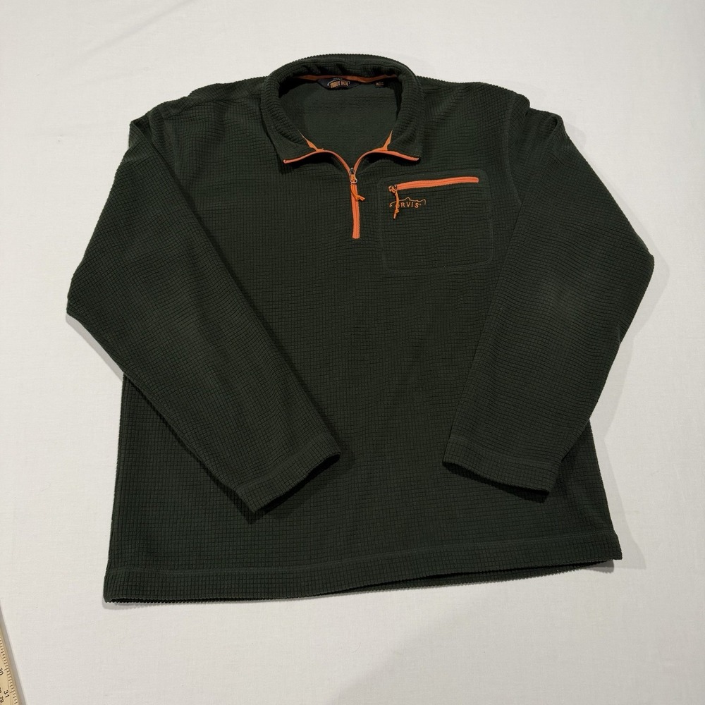 Orvis Trout Bum Pullover Mens L Dark Green Fleece 1/4 Zip Fishing Hiking Top